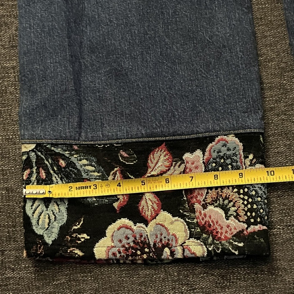 Rachel Comey Wide-Leg Jeans with Floral Cuffs - Denim Blue & Multicolor - Picture 5 of 11